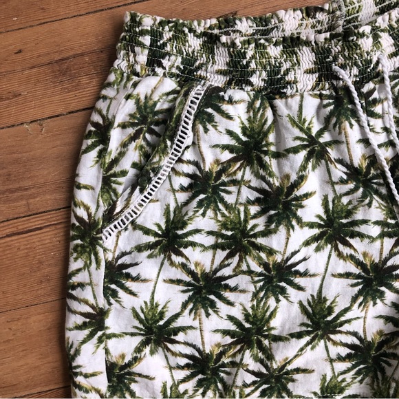 Linen blend Hawaiian tropical elastic waist shorts Sz XL - Picture 2 of 12